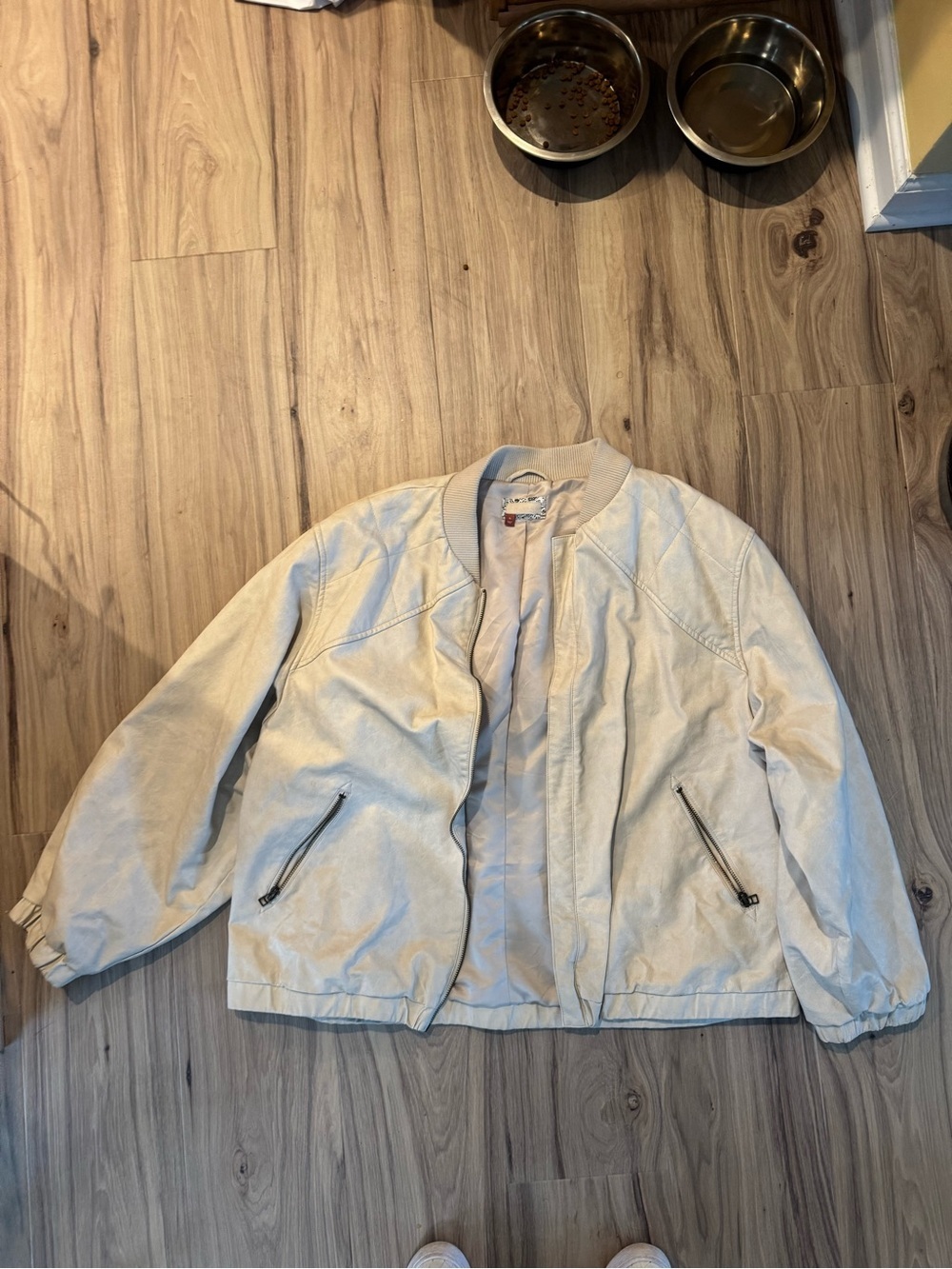 Pilcro Cream oversized Bomber Jacket